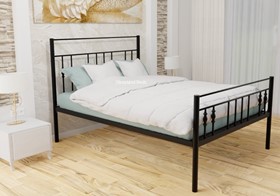 Chrysta Wrought Iron Metal Bed Frame - Ivory or Black - 4ft6 Double