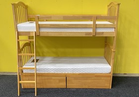 Cosmos Deluxe Maple Wooden Bunk Bed With Drawers
