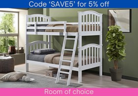Cosmos White Wooden Bunk Bed