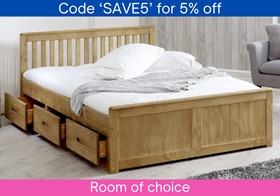 Double Captains Bed | Double Wooden Bed With 6 Storage Drawers