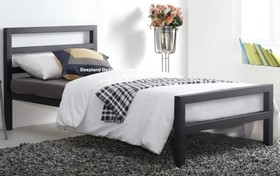 Inspire City Block Metal Bed Frame - Modern Design In Black - 3ft Single