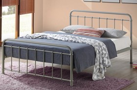 Inspire Miami Pebble Metal Bed Frame - Light Grey - Small Double