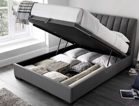 Kaydian Lanchester Ottoman Bed - Elephant Grey Fabric - Double