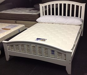 Knightsbridge White Wooden Bed Frame - Solid Wood - 5ft Kingsize