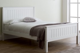 Parmone White Traditional Panelled Wooden Bed Frame - 3ft Single