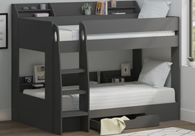 Single Grey Marion Bunk Bed With Shelves And Drawer