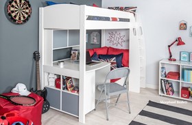 Stompa Uno S26 Highsleeper - Hutch - Desk - Cube - Red Sofa Bed