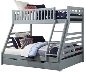 Sweet Dreams States Grey Triple Bunk Bed - Storage Drawers