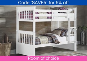 Thomas Deluxe White Wooden Bunk Beds