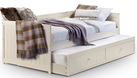 Traditional White Wooden Daniella Day Bed With Guest Bed Trundle