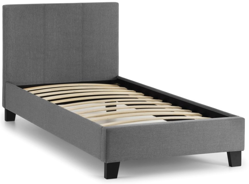 Single Roata Light Grey Fabric Bed Frame