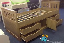 Captains Siingle Wooden Bed With Storage Underneath