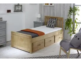 Single Bed With Storage | Pine Wooden Bed With Storage Drawers - 2