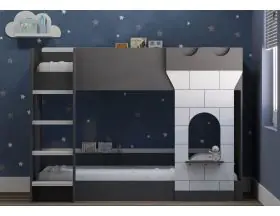 Camelot Castle Bunk Beds In Anthracite Grey - Single - 0
