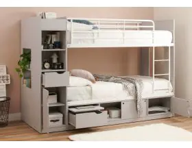 Platinum Storage Bunk Bed In Light Grey - 3ft Single - 0