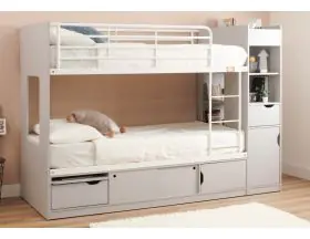 Platinum Storage Bunk Bed In Light Grey - 3ft Single - 1