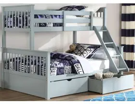 Grey Supersonic Double Bunk Beds With Drawers - Triple Sleeper - 3