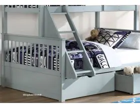 Grey Supersonic Double Bunk Beds With Drawers - Triple Sleeper - 4