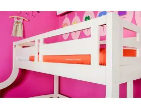 Luxury Carved Solid Wood White Triple Bunk Bed With Staircase - Double - 5