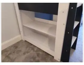 Aqua Blue Midsleeper Bed - Storage And Desk With Shelves - 7