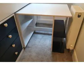 Aqua Blue Midsleeper Bed - Storage And Desk With Shelves - 8