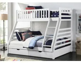 Sweet Dreams States Triple Bunk Bed In White With Storage Drawers - 0