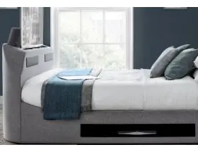Kaydian Titan TV Bed - Marbella Grey - HD Sound & Media - 5ft Kingsize - 3