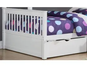 White Supersonic Wooden Double Bunk Beds With Drawers - 3
