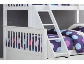 White Supersonic Wooden Double Bunk Beds With Drawers - 4