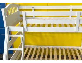 Cosmos White Triple Bunk Bed With Drawers - Single Over Double - 2