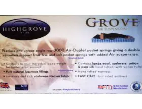 Signature Grove 3000 Air Pocket Sprung Mattress - Natural Fillings - 5ft Kingsize - 1