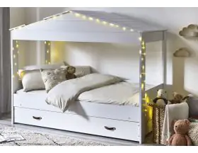 Julian Bowen Hazel Low Sleeper Bed - Storage Drawer - White - Single - 0