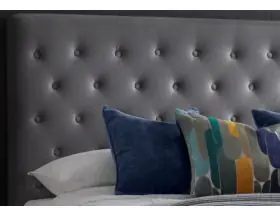 Kaydian Vindolanda Bed Frame With Footend Drawers - Grey Velvet - 4ft6 Double - 3