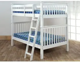 Malvern 4ft Small Double Bunk Bed - White - Double On Top And Lower Bunk - 0
