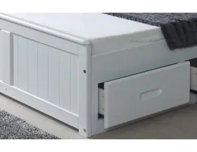 White Double Captains Bed With Six Storage Drawers - 4ft6 Double - 1