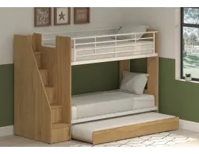 Cameo Dynamo Bunk Bed With Trundle Guest Bed - Staircase Storage - Single - 0