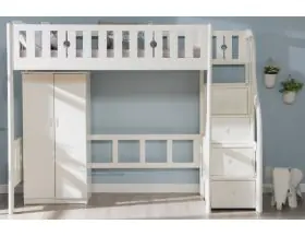Paddington Dream White Highsleeper Bed With Stairs - 1