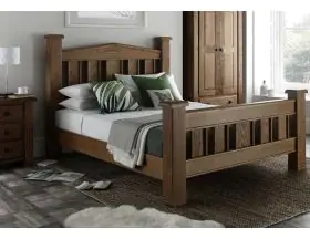 Vermont Oak Wooden Bed Frame - Chunky Wood - 4ft6 Double - 0