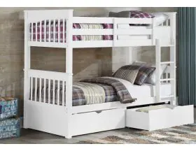 Thomas Deluxe White Wooden Bunk Beds With 2 Drawers - 3