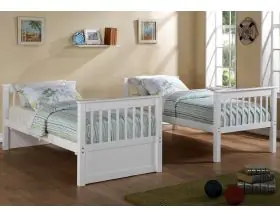 Thomas Deluxe White Wooden Bunk Beds With 2 Drawers - 4