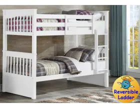 Thomas Deluxe White Wooden Bunk Beds With 2 Drawers - 0