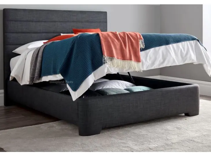 Appleby Slate Grey Luxury Fabric Ottoman Bed Frame