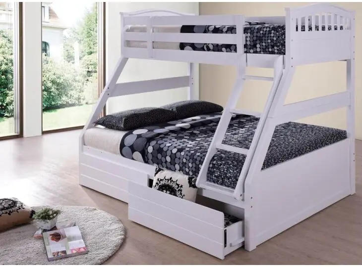 White Cosmos Triple Bunk Bed. Exclusive to Sleepland Beds.