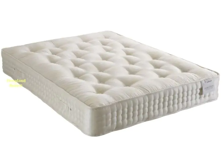 Healthbeds Heritage 4200 Natural Mattress. A luxury Hand Stitched Pocket Sprung Kingsize Mattress featuring lambs wool and choice of medium or firm springs