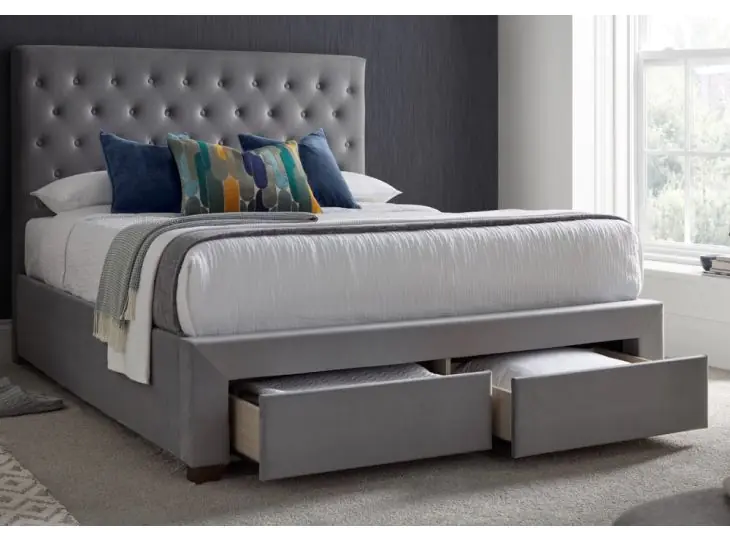Vindolanda Grey fabric storage bed