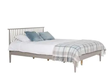 alesta grey wooden Kingsize bed frame