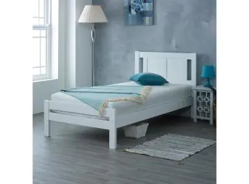 Glory White Wooden Bed Frame - 3ft Single