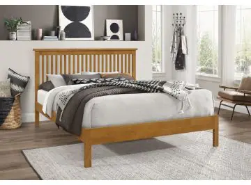 Ascot Solid Wooden Bed Frame with Low Modern Footboard. Made from solid Wood