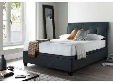 Kaydian Accent Slate Grey Fabric Ottoman Bed Frame