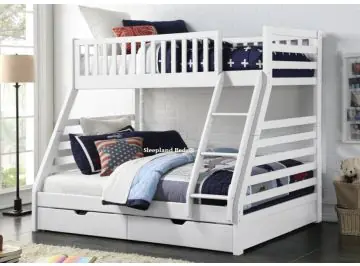 Sweetdreams White States Triple Bunk with Drawers
